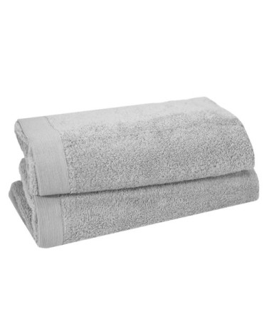 Lot de 2 serviettes de toilette 500 g/m² gris perle 50x90 cm