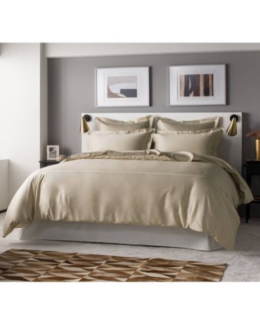 Drap plat luxe en Satin de coton Beige 270x310 cm