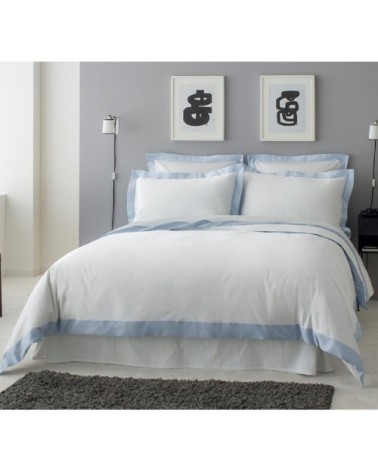 Drap plat luxe en Satin de coton Bleu ciel 240x310 cm