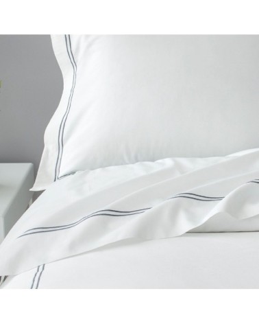 Drap plat luxe en Satin de coton Gris foncé 300x310 cm