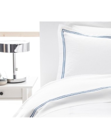 Drap plat luxe en Satin de coton Bleu 270x310 cm