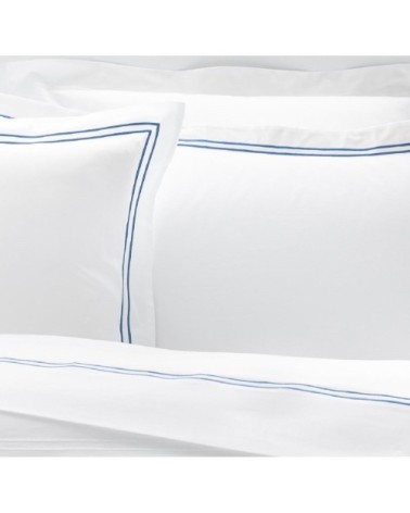 Drap plat luxe en Satin de coton Bleu 270x310 cm