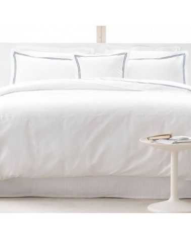 Drap plat luxe en Satin de coton Bleu 240x310 cm