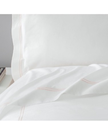 Drap plat luxe en Satin de coton Rose pâle 270x310 cm