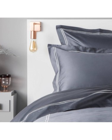 Drap plat luxe en Satin de coton Gris 300x310 cm