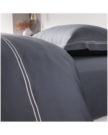 Drap plat luxe en Satin de coton Gris 300x310 cm