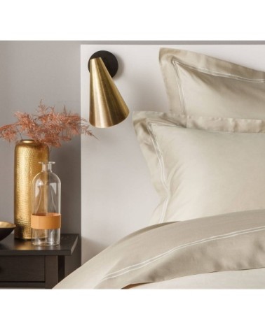 Drap plat luxe en Satin de coton Beige 240x310 cm