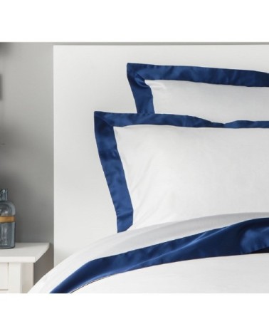 Drap plat luxe en Satin de coton Bleu 240x310 cm
