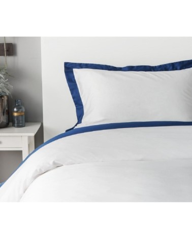 Drap plat luxe en Satin de coton Bleu 240x310 cm