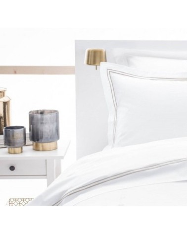 Drap plat luxe en Satin de coton Beige 270x310 cm