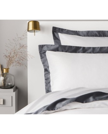 Drap plat luxe en Satin de coton Gris 240x310 cm