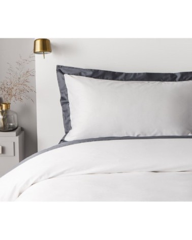 Drap plat luxe en Satin de coton Gris 240x310 cm