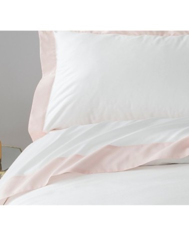 Drap plat luxe en Satin de coton Rose pâle 240x310 cm