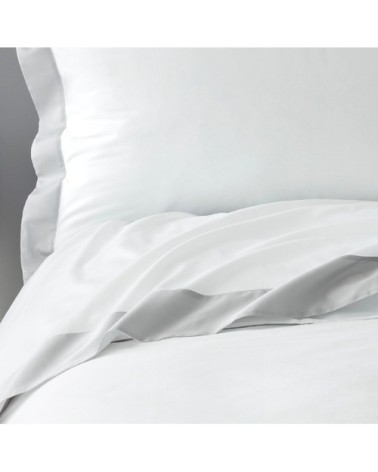 Drap plat luxe en Satin de coton Gris clair 270x310 cm