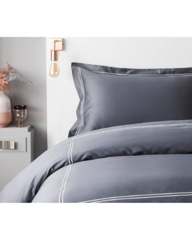Housse de couette luxe en Satin de coton  Gris 280x260 cm