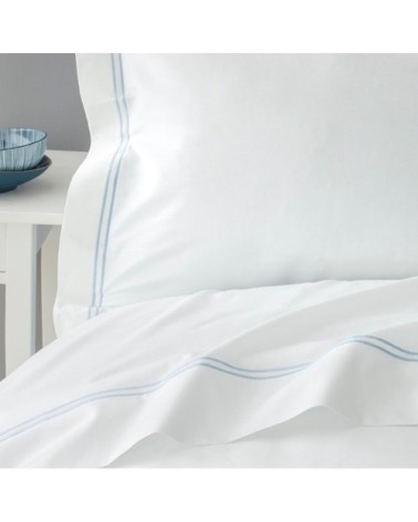 Housse de couette luxe en Satin de coton  Bleu ciel 240x220 cm