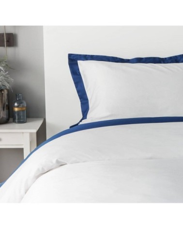 Housse de couette luxe en Satin de coton  Bleu 240x220 cm
