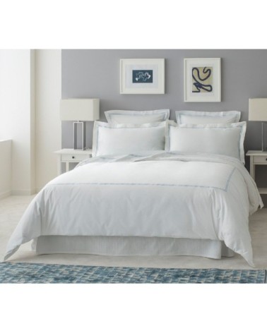 Housse de couette luxe en Satin de coton  Bleu ciel 260x240 cm