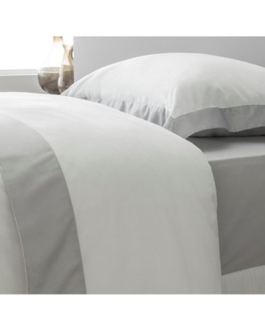 Housse de couette luxe en Satin de coton  Gris clair 200x200 cm