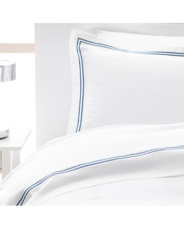 Housse de couette luxe en Satin de coton  Bleu 280x260 cm