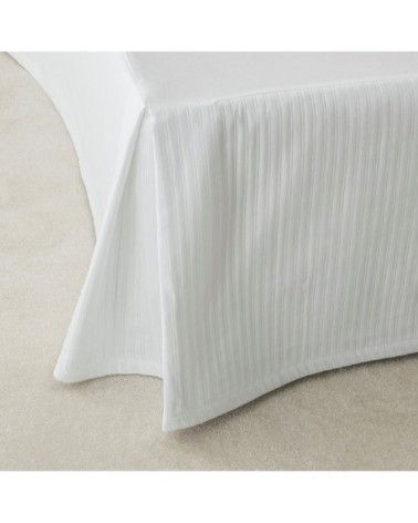 Cache sommier luxe en Coton Blanc 140x200 cm