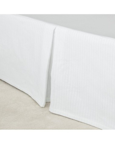 Cache sommier luxe en Coton Blanc 140x200 cm