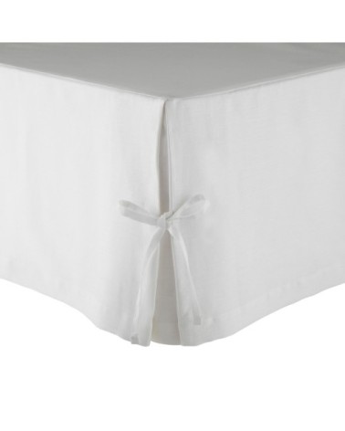 Cache sommier en lin blanc 90 x 190 cm