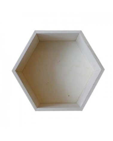 Etagère hexagone en bois 27x23,5x10cm