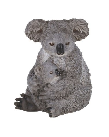 Statue koalas en polyrésine grise H43