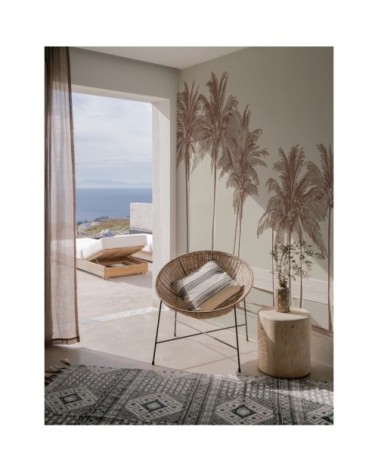 Papier peint panoramique palmiers 255 x 250  brun foncé