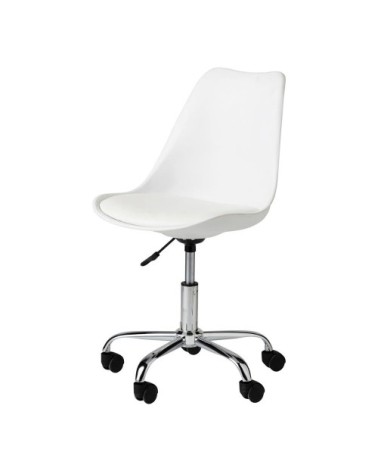 Chaise de bureau à roulettes blanche