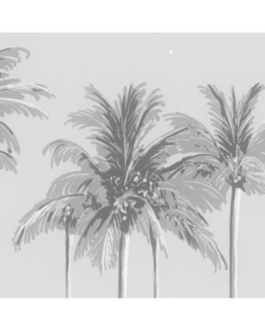 Papier peint panoramique palmiers 255 x 250  gris