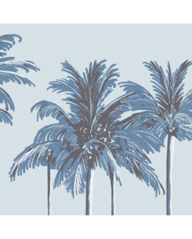 Papier peint panoramique palmiers 340 x 250  bleu