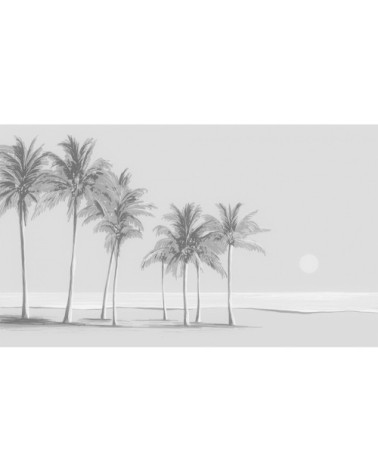 Papier peint panoramique palmiers 340 x 250  gris