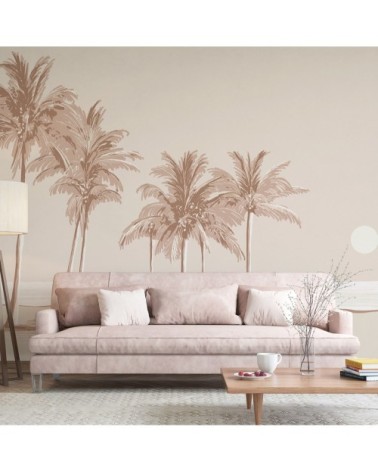 Papier peint panoramique palmiers 255 x 250  brun