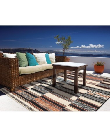 Tapis d'extérieur tissé plat - Beige 120x180 cm