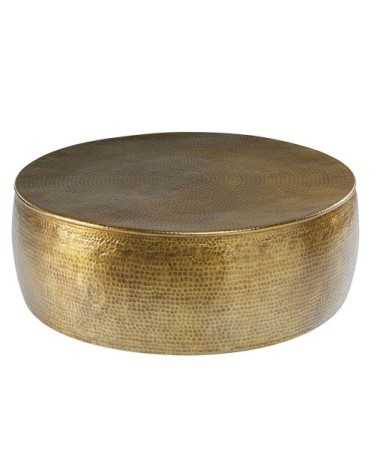 Table basse en aluminium martelé doré D99