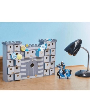 Calendrier de l'Avent château en bois à décorer 42x42cm