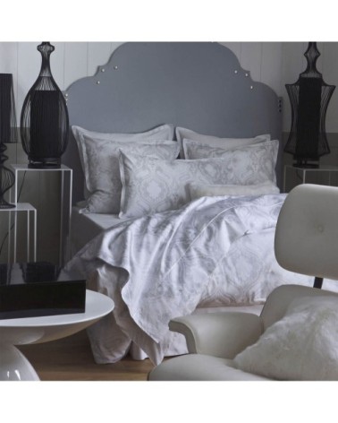 Taie d'oreiller en satin de coton blanc neige 65x65