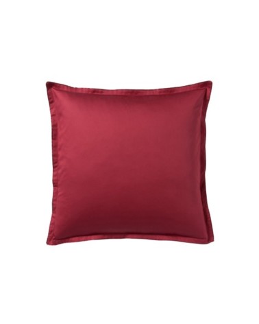 Taie d'oreiller en satin de coton rouge cinabre 65x65