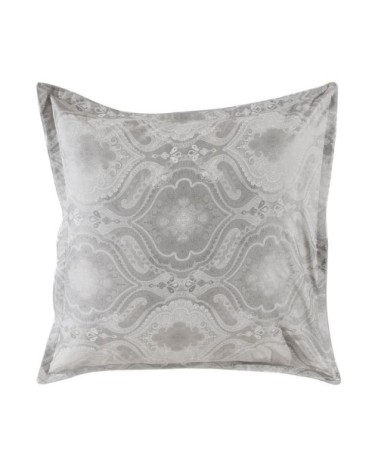 Taie d'oreiller en satin de coton gris argent 65x65