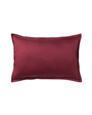 Taie d'oreiller en satin de coton rouge cinabre 50x75