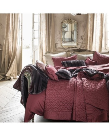 Taie d'oreiller en satin de coton rouge cinabre 50x75