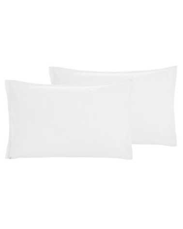 Lot de 2 taies d'oreiller en coton lavé bio Blanc 50x70 cm