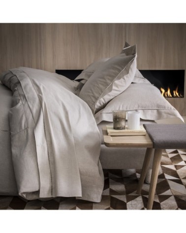 Taie d'oreiller en lin métis naturel 65x65