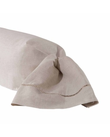 Taie de traversin en lin métis naturel 43x190