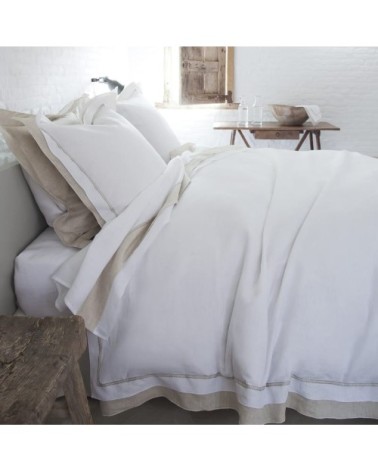 Taie d'oreiller en lin blanc/naturel 65x65