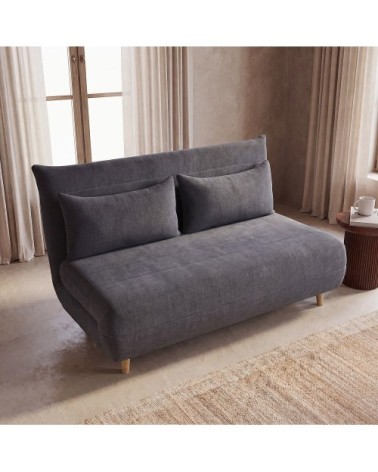 Canapé clic-clac 2 places gris anthracite