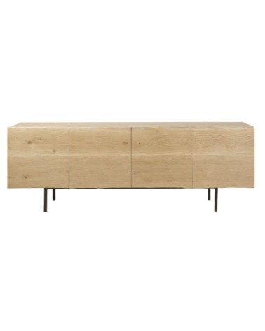 Buffet enfilade 4 portes placage chêne, L220 cm