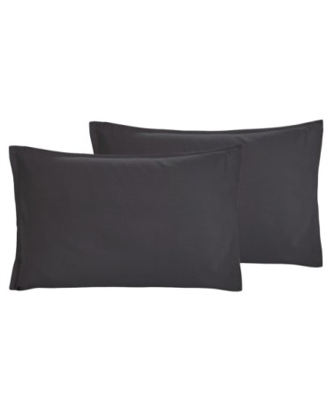 Lot de 2 taies d'oreiller en coton lavé bio Carbone 50x70 cm